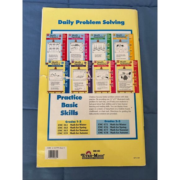 1993 Math for Spring Grades 1-2 elementary school extra large book 17x11”  90s 1 - Picture 4 of 6